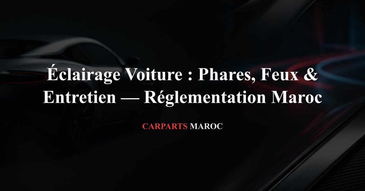 Éclairage Voiture : Phares, Feux & Entretien — Réglementation Maroc