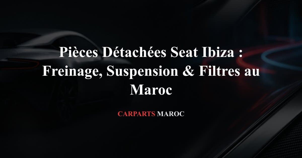 Pièces Détachées Seat Ibiza : Freinage, Suspension & Filtres au Maroc